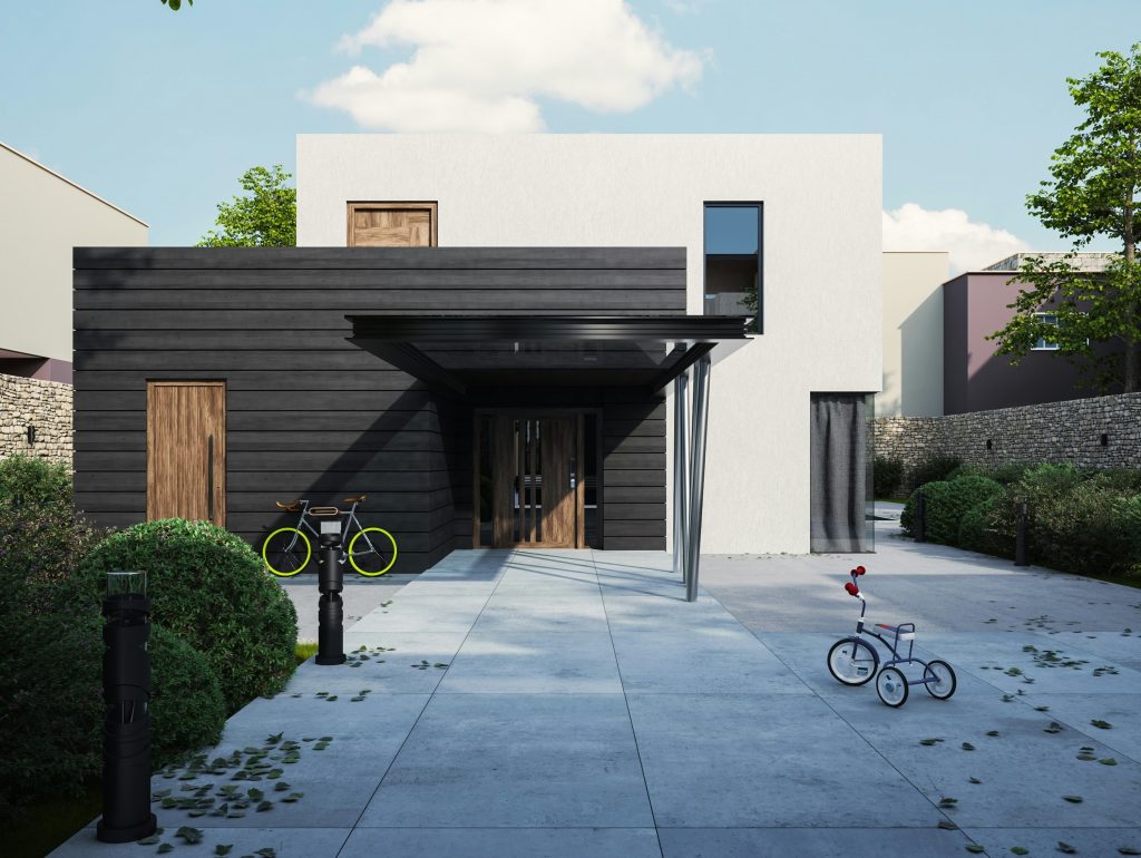 Newly installed concrete driveway in Orlando FL with smooth finish and modern design